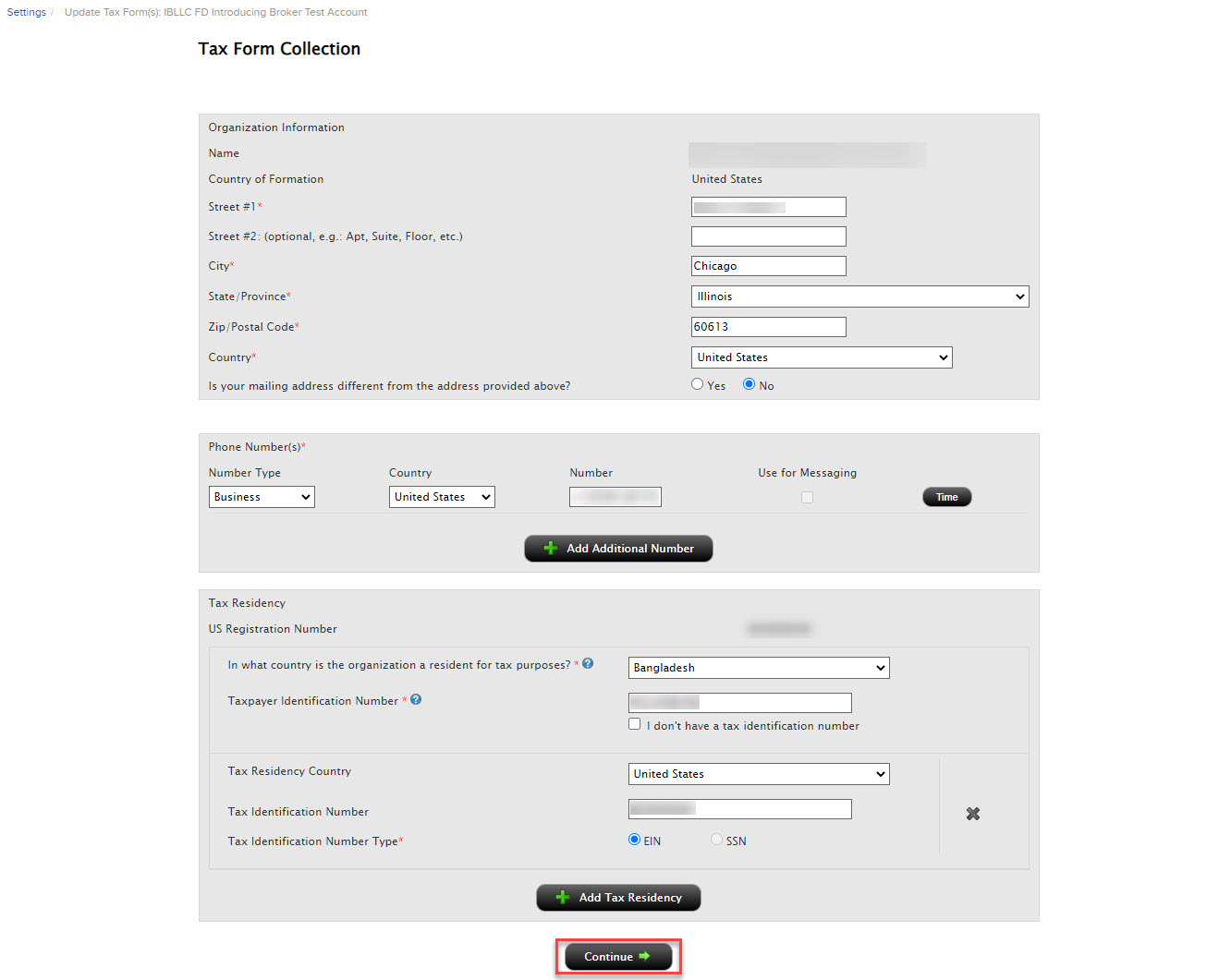 Image of the review entity details panel in broker portal. 